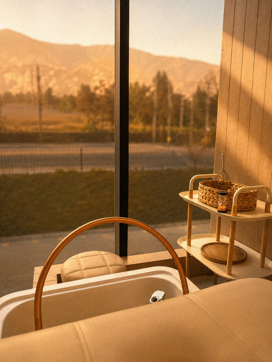 Sala de tratamiento con vista a las montañas
